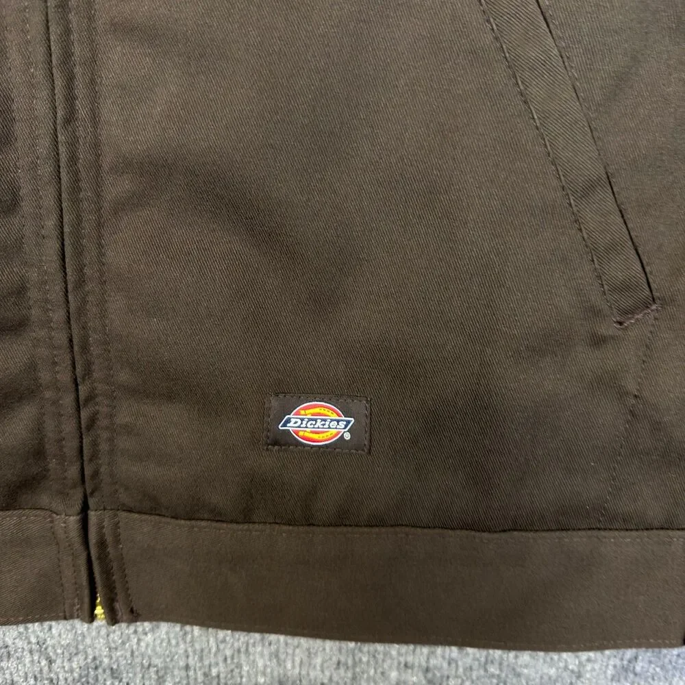 Dickies Mens Eisenhower Icons Work Jacket Small Brown Quilted Lined Workwear